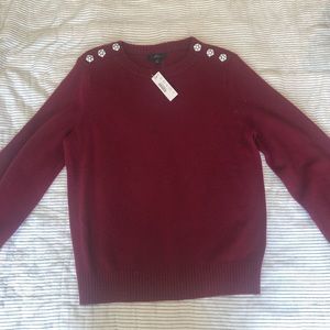 J Crew crew neck sweater burgundy